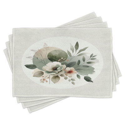 Polyester Pale Sage Green Coconut Rectangle Placemat