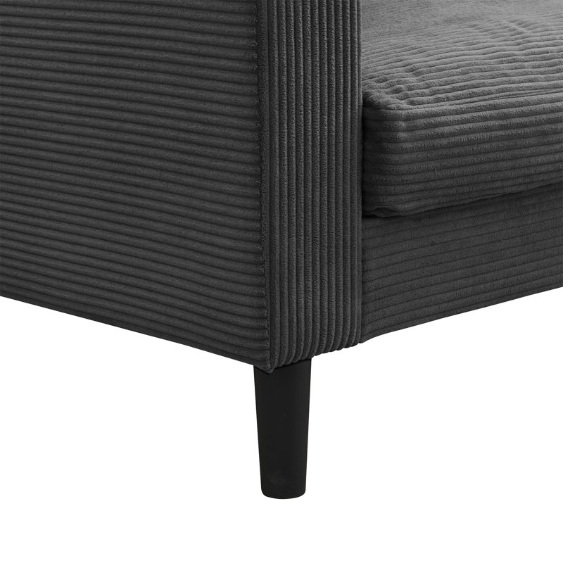 Canapé 74 po haute résilience 74 po, Gris foncé