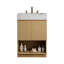 Meuble-lavabo autoportant de 61 cm avec comptoir en pierre frittée et lavabo en céramique