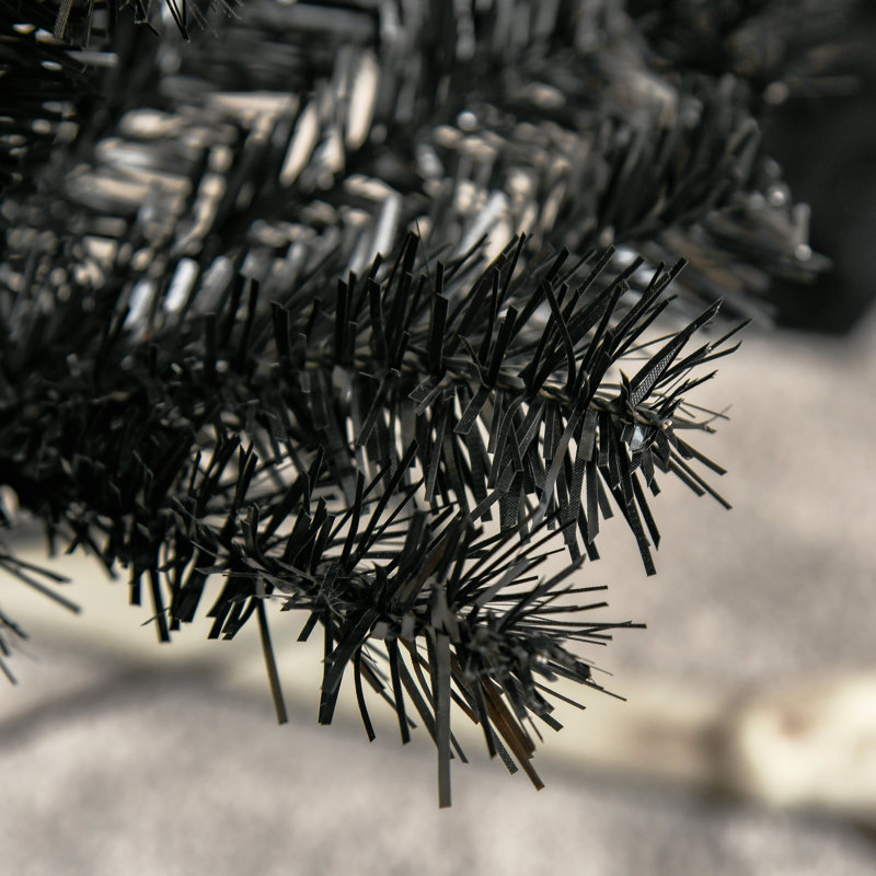 Arbre artificiel 6 pi - mince, noir, 618 pointes, branches réalistes, ignifuge, méthode d'installation simple - assemblage de Noël