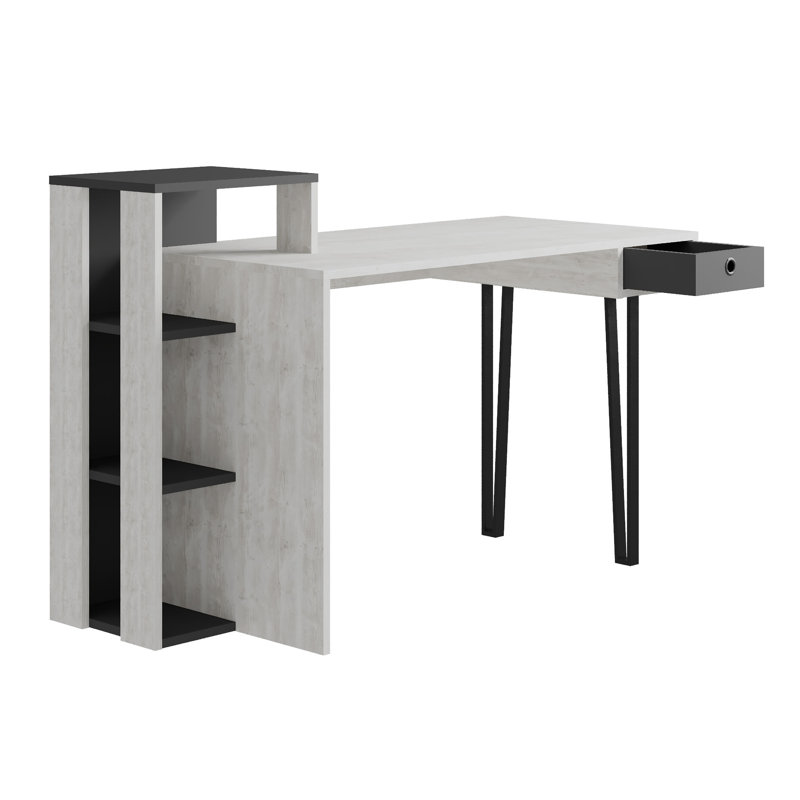 Ottar Writing Desk, Ancient White/Anthracite