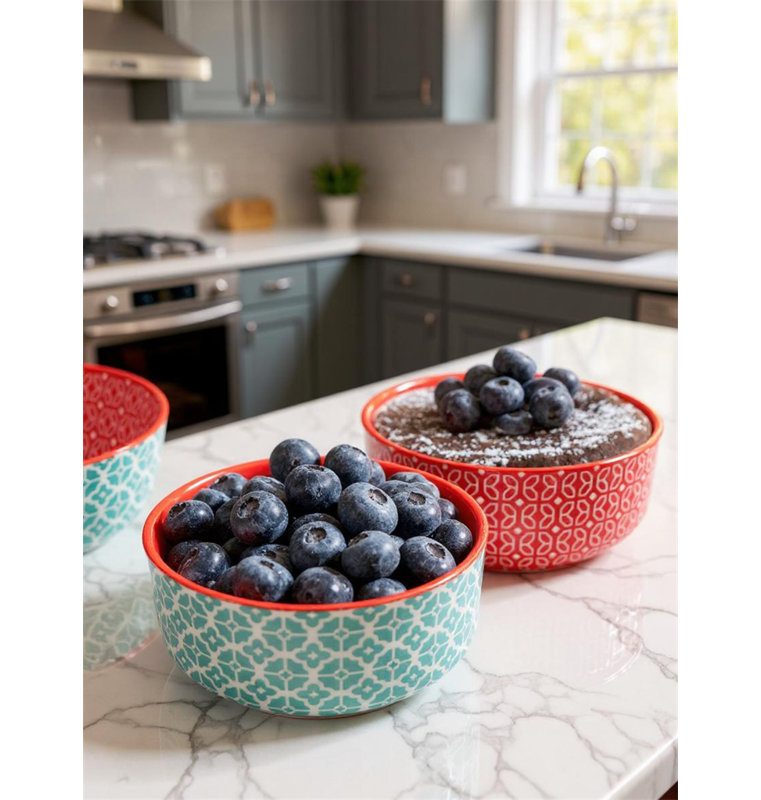 DOWAN 6 oz Vibrant Porcelain Ramekins with Lids (Set of 6)