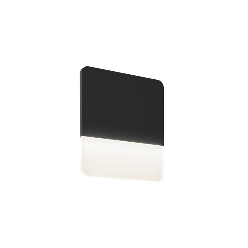 Plafonnier encastré d’extérieur à del Jhene, Noir, H 11 po x l 10 po x P 1,5 po, 13