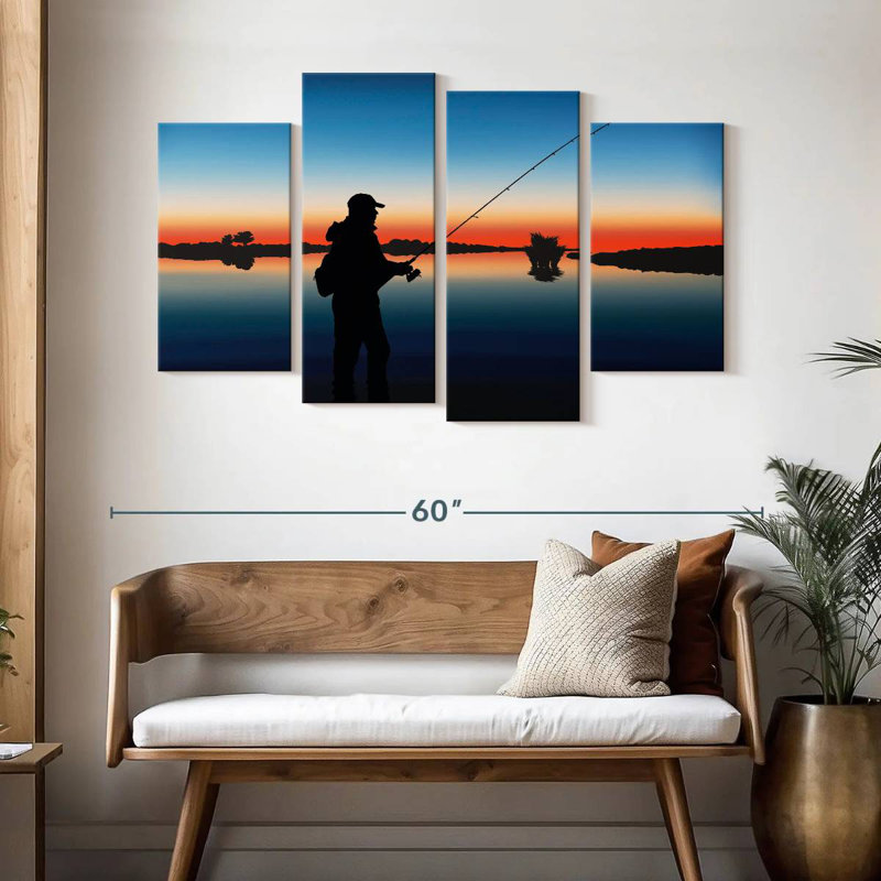 Senne Fishing At Twilight, 32"H x 52"W