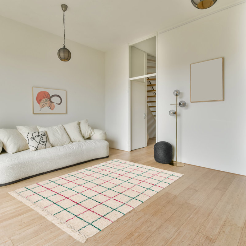Geometric Shag Area Rug, Rectangle 200 x 290 cm