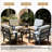 Teak Outdoor Four-person Conversation Set With Cushion And Two Side Tables-1987628335-1987628368