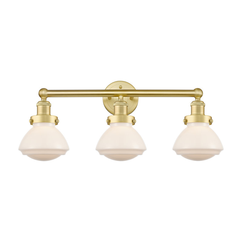 Almarosa 3 - Light Dimmable Vanity Light, Matte White, Satin Gold