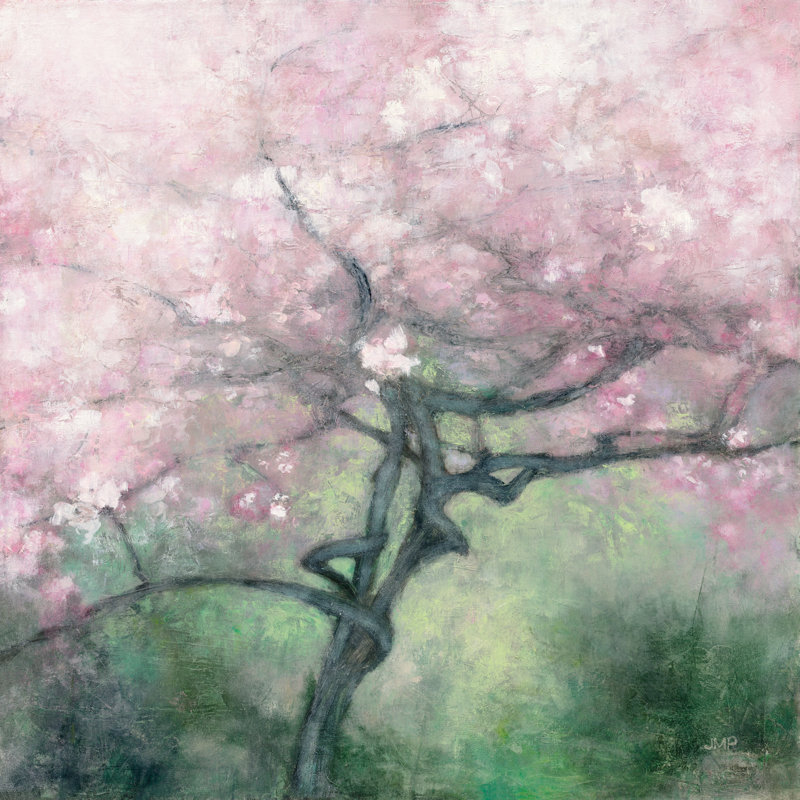 Blooming Apple Tree par Julia Purinton - peinture sur toile tendue, H 30 po x l 30 po