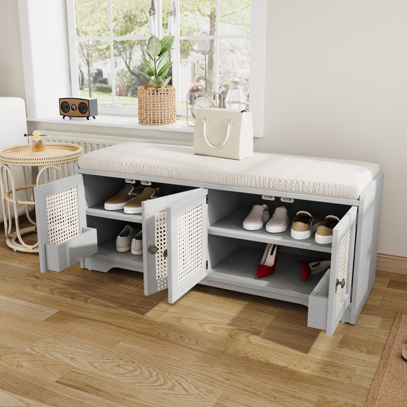 Banc de rangement Rustic, Gris
