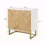 Armoire de rangement blanche et dorée avec 2 portes, buffet moderne avec rangement, armoire d'appoint pour le salon, la salle à manger, le vestibule