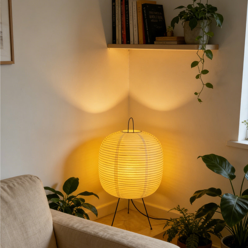 Lampe de table en papier de riz, 3 couleurs
