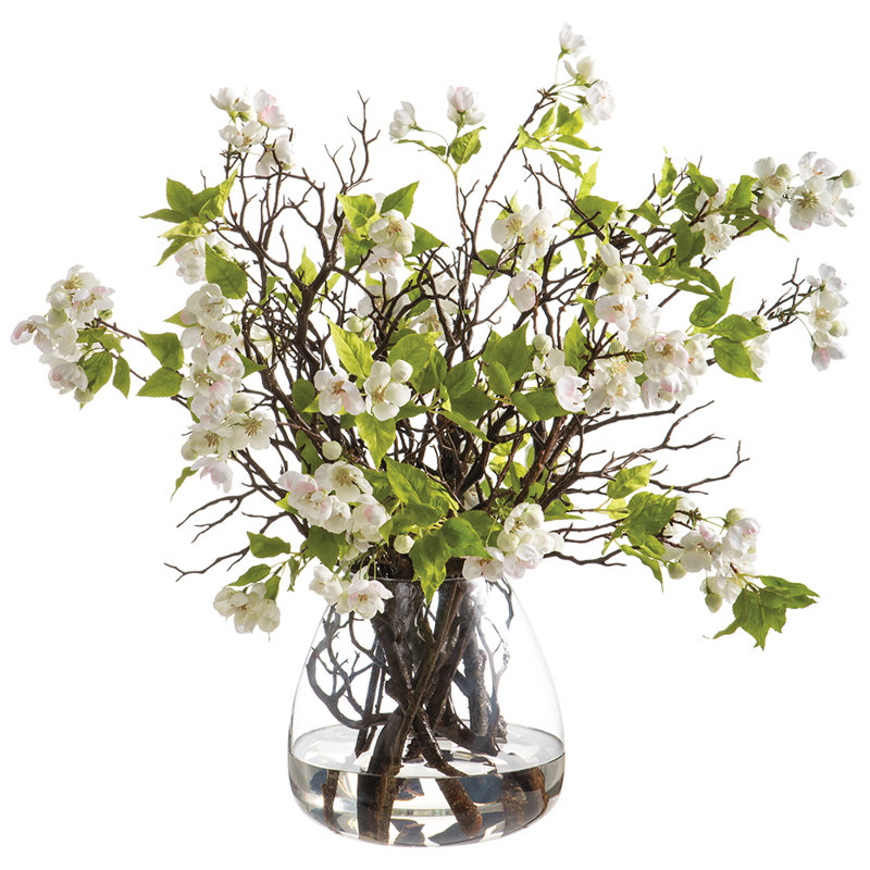 25Hx32wx33 "L FLEURS EN VERRE