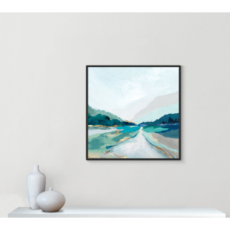 «Hope Creek - Blue Square Version Print» par Isabelle Z, Noir, H 37,5 po x l 37,5 po
