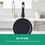 ROYALFORD Non-Stick Frying Pan | Aluminium Fry Pan for Induction Hob Skillet Pan | Saute Pan with 3-Layer PFOA-Free Coating for Healthy & Less Oil Cooking, Cool Touch Bakelite Handle | Black-88145641