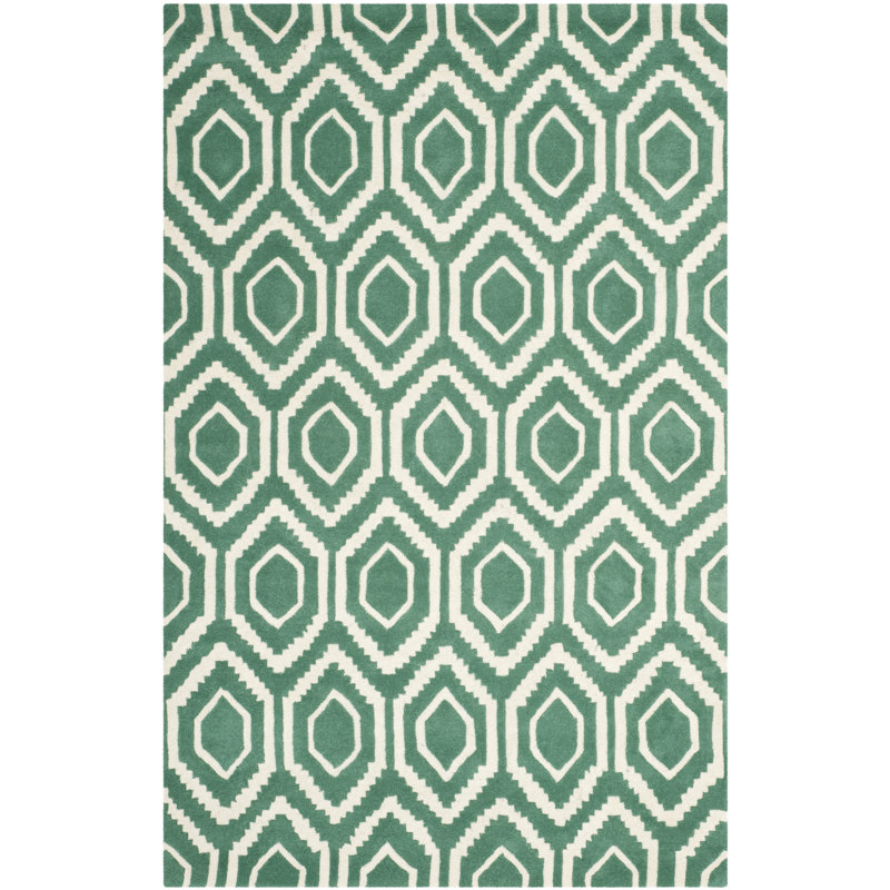 Tapis en laine touffeté à la main Deedie, Rectangle 6 pi x 9 pi