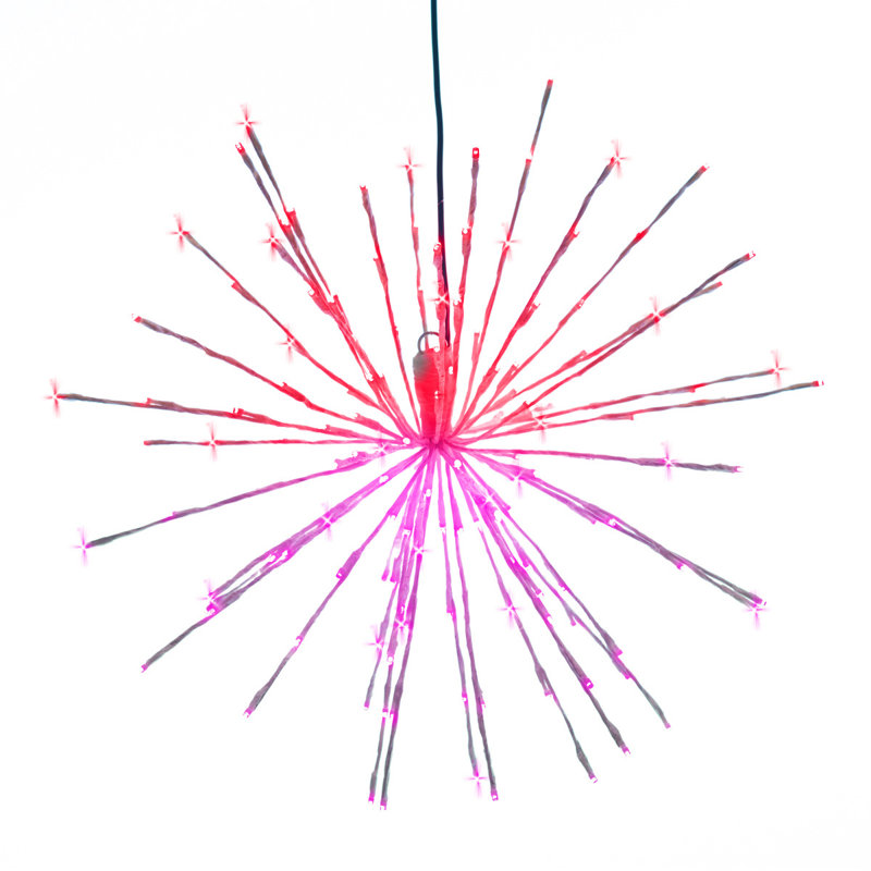 200 lanternes 200 lumières, H 24 po x L 24 po x l 24 po, Rose / rouge
