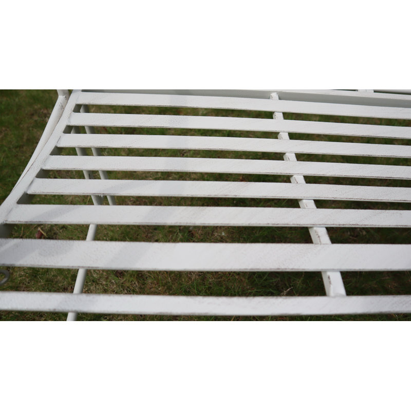 Mcglone Iron Outdoor Bench, Antique White