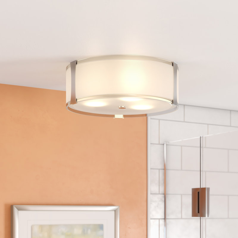 Plafonnier encastré cylindrique simple à 3 lumières Pastrana, H 4,75 po x 14 po de diamètre