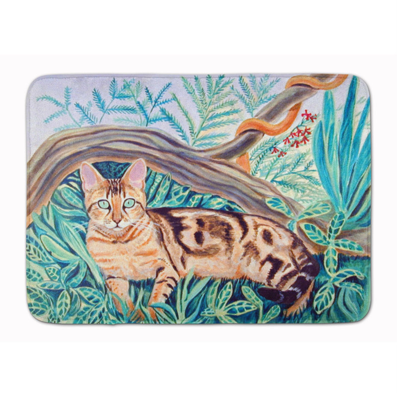 Tapis pour salle de bain en mousse à mémoire de forme cat maine coon