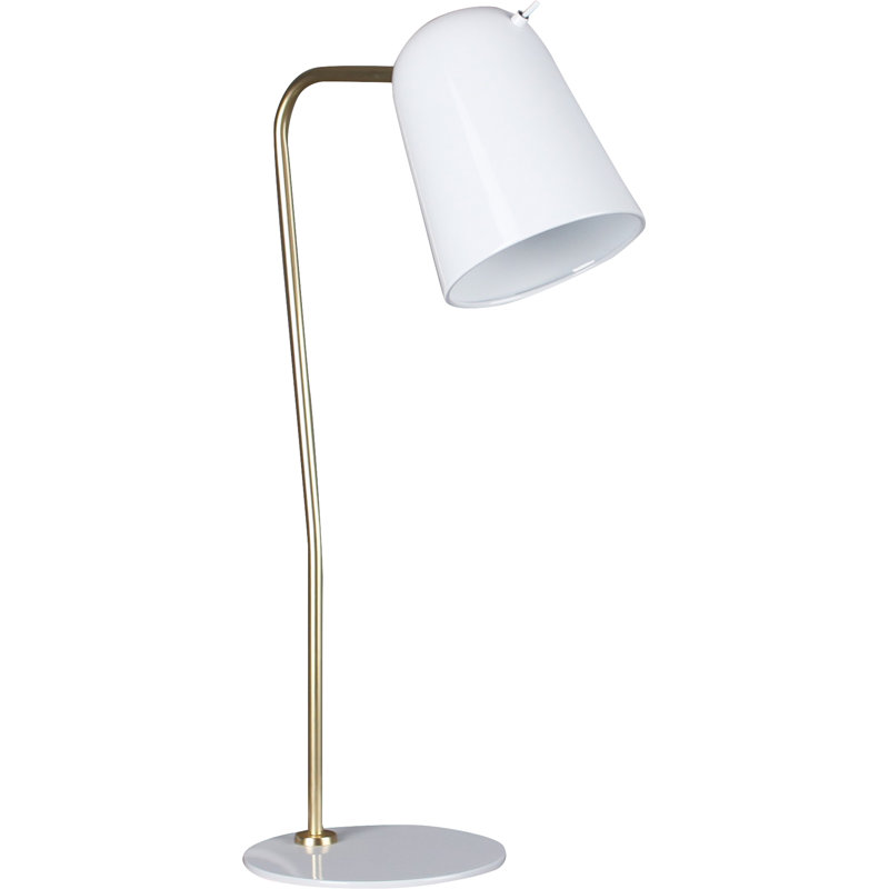 Cheatham Metal Desk Lamp, White/Brass