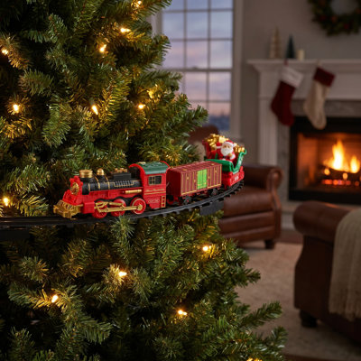 Ensemble de pluie, ensemble de train de Noël avec vapeur, lumière et sons, ensembles de train pour arbre de Noël sous-sol, jouets de train électrique pour enfants de 3 4 5 6 7 8 ans, idées de cadeaux de Noël pour les garçons et les filles