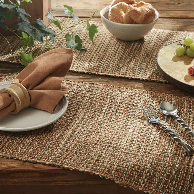Ginger Tweed Table Runner 13", 54" L x 13" W, Orange