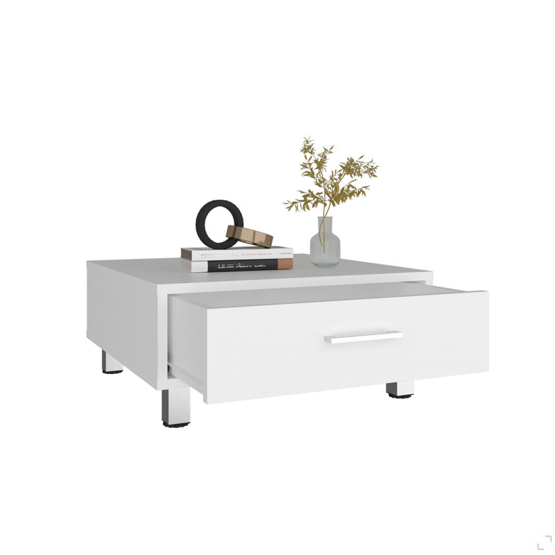 Table basse et centre de table moderne avec tiroir de rangement simple et 4 pieds stables, organisation pratique du salon et option de décoration