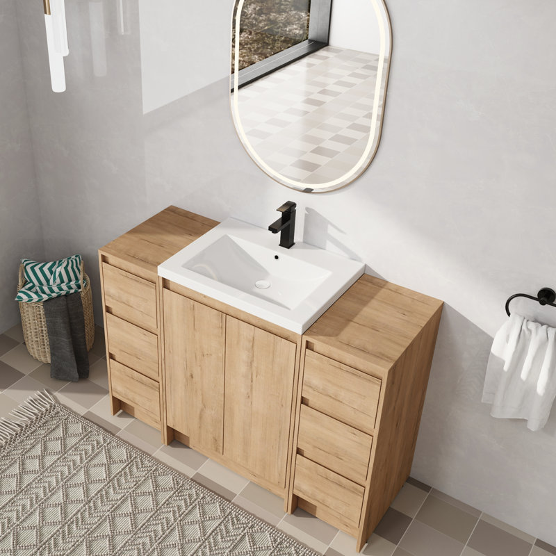 Ensemble de meuble-lavabo simple 48 po avec plateau en résine Bellmead, 48"
