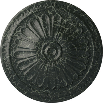 Endurathane Alexa Ceiling Medallion, 15"OD x 1 3/4"P (Fits Canopies up to 3"), Hand-Painted Painted Turtle Crackle Finish