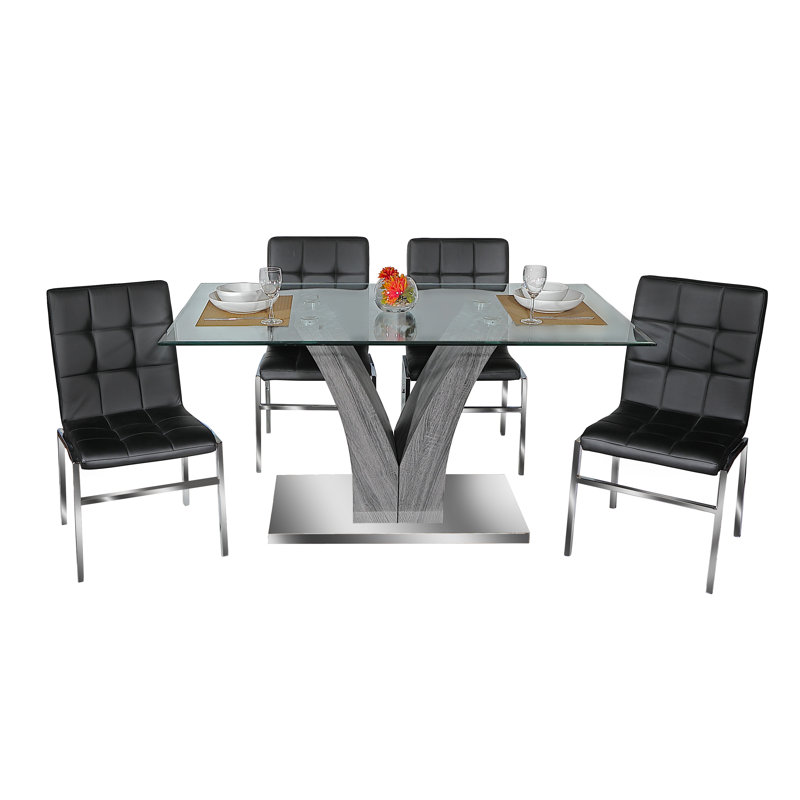 Ensemble repas pour 4 personnes Sosa, Noir