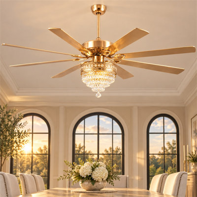 Ventilateur de plafond 72 "en cristal avec lumières - Ventilateurs d'extérieur modernes avec télécommande