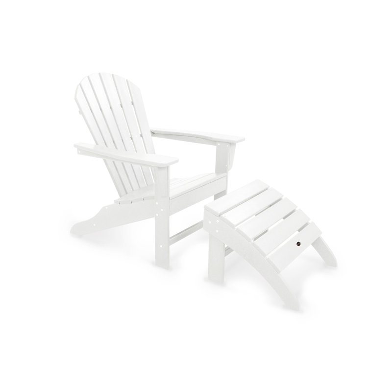POLYWOOD South Beach Adirondack 2-Piece Set, White
