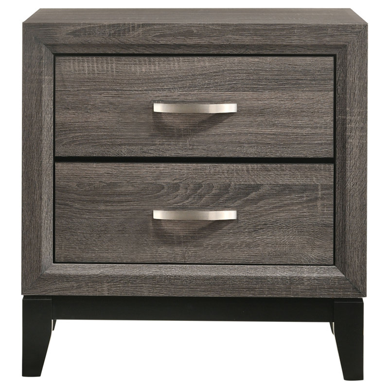 Stephan Grey Oak 2-Drawer Nightstand