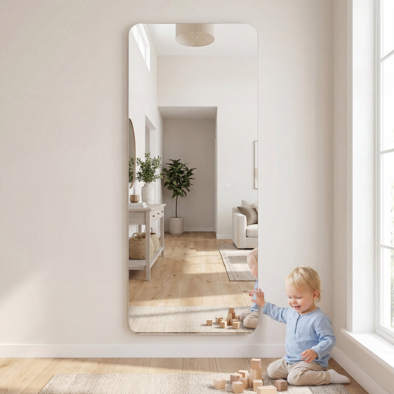 Miroir pleine grandeur 56 po x 15 po - Grand miroir mural pour salle de sport, chambre à coucher et salon - sans cadre, incassable et facile à monter