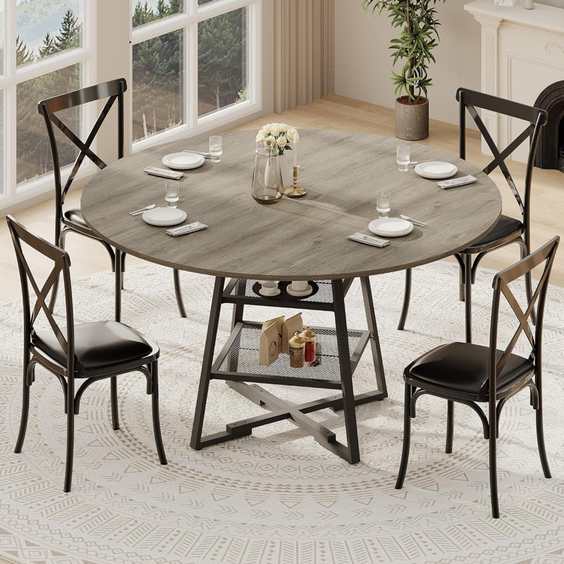 Table de salle à manger Farmhouse, Gris, H 30,3 po x L 42 po x l 42 po