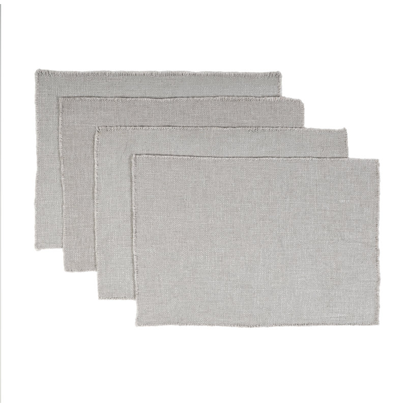 Oakville Rectangle Placemats, Light Gray