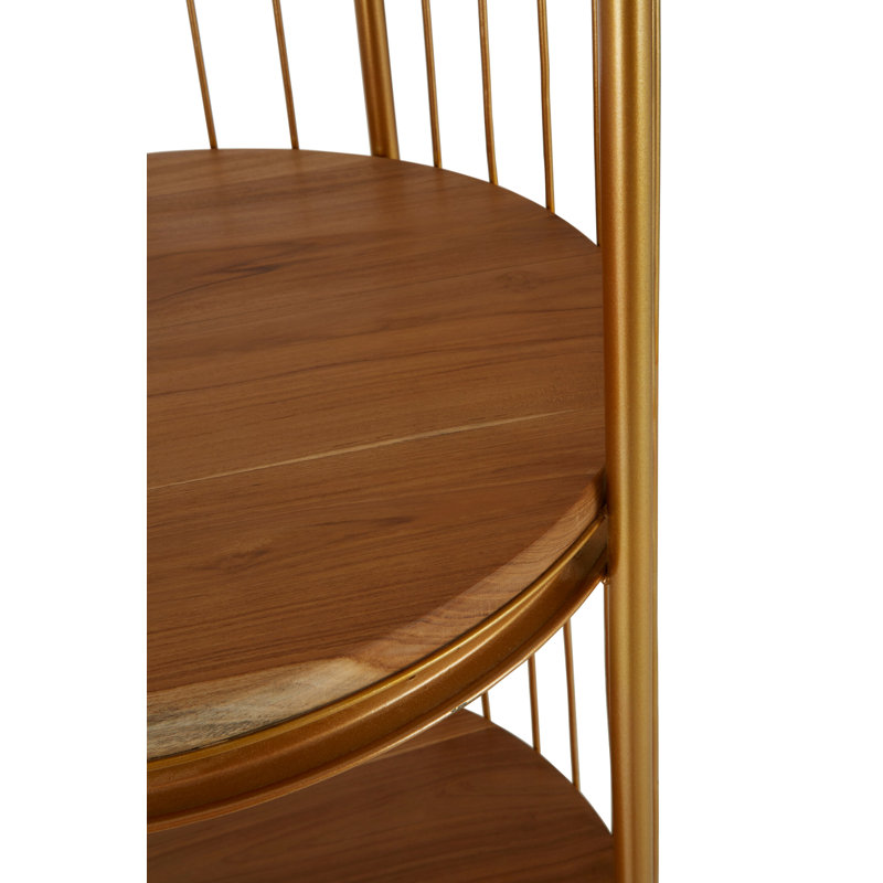 56cm W Iron Shelving Unit, Gold, 150cm H x 56cm W x 56cm D