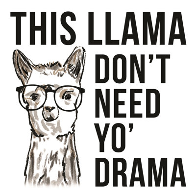 Llama Drama 2 - Wrapped Canvas Print