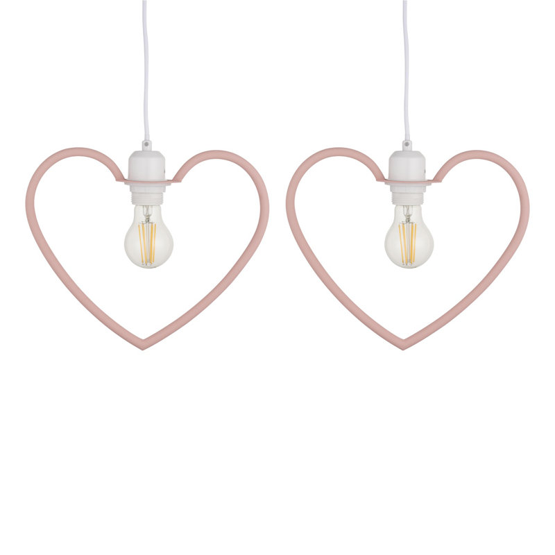 35cm H Metal Novelty Pendant Shade ( Uno ) in Pink