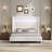 
Gerasim King White 60" Tall Faux-Fur Wingback Bed with LED Lights and USB Charging-1316539966-1316539960