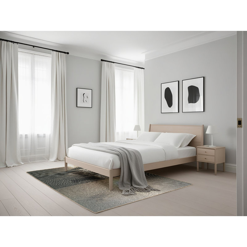 Tapis gris/zone noire à motifs, Rectangle 5 pi x 7 pi