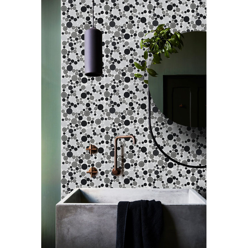 Bubble Glass Random Mosaic Wall Tile, Tapioca