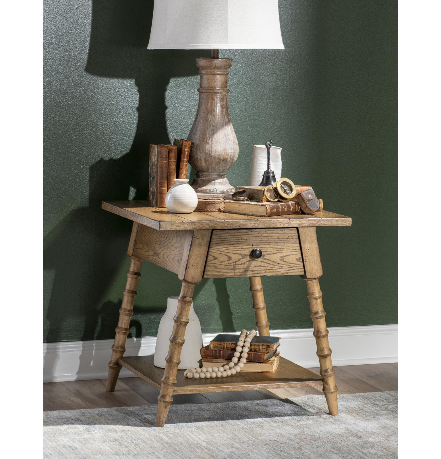 Country Living Bobbin End Table, Brown