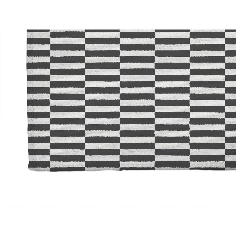 Off Stripe Kids Play Mat, Rectangle 4' x 6', Ivory/Charcoal
