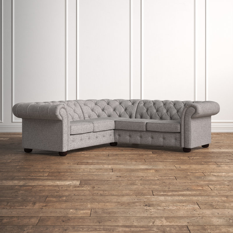 Canapé modulaire en coin 95 po Huskins, Lin gris étain