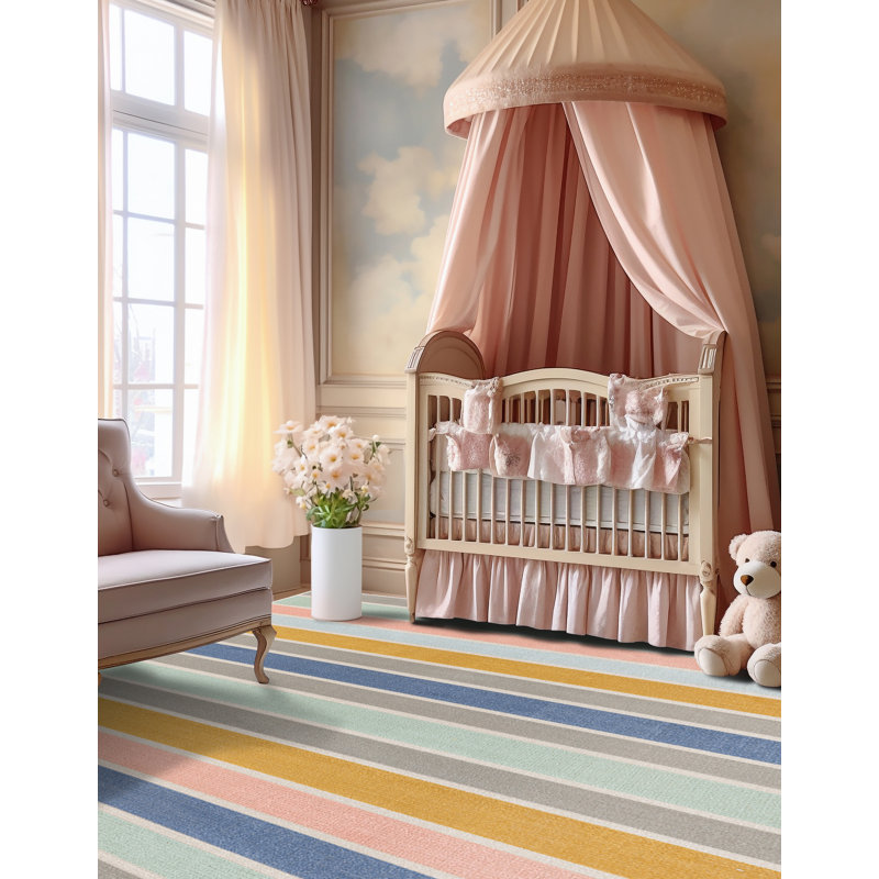 Areana Striped Indoor Rug, Round 3'3"