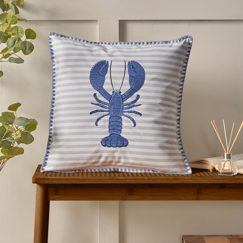 Lobster Embroidered Cushion