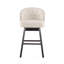 Tabouret de bar pivotant à 360 degrés avec superbe garniture cloutée, ensemble de 2, beige