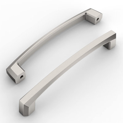 Paquet de 10 poignées d'armoire en nickel satiné brossé, 5 trous (128 mm), poignées d'armoire de cuisine, poignées de tiroir
