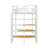 Metal Loft Bed In Twin Size, Featuring An Upper Mesh Storage Shelf-596561242